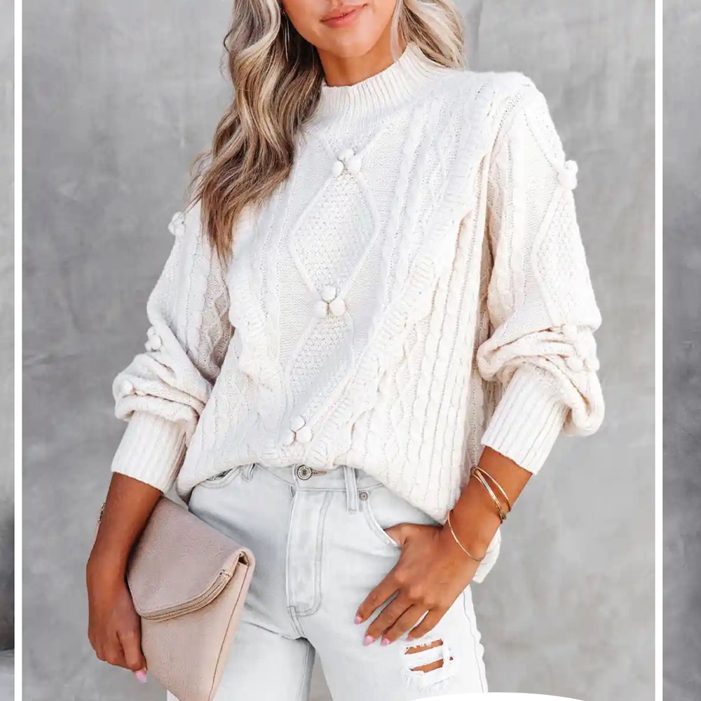 Chantel Cable Knit Sweater - Ivory